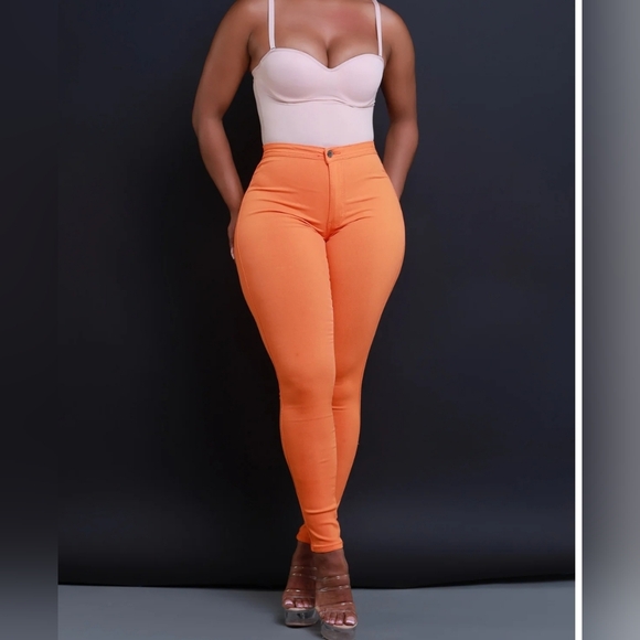 Swankaposh Pants - Swankaposh Super G High Waist Stretchy Jeans 2X Orange